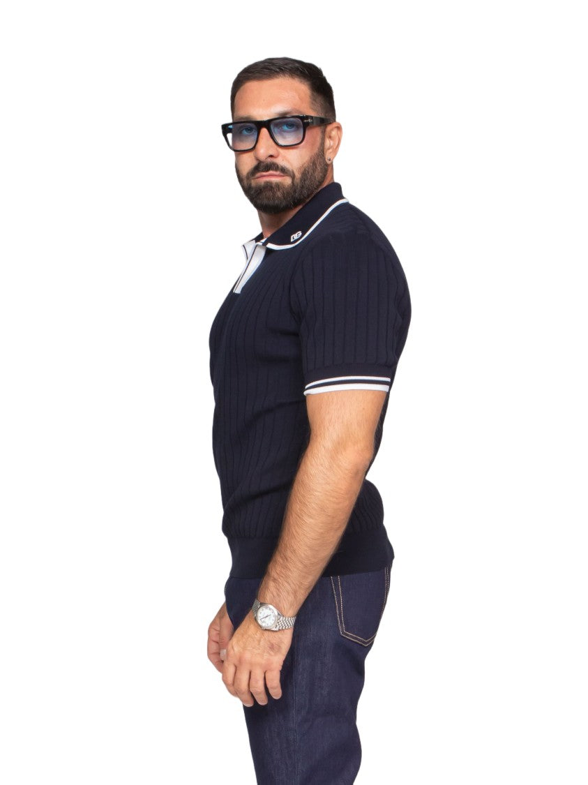 Dolce & Gabbana Ribbed Polo Shirt