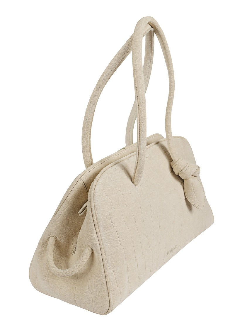 Jacquemus Crocodile-Effect Suede Le Turismo Bag With Knotted Handle