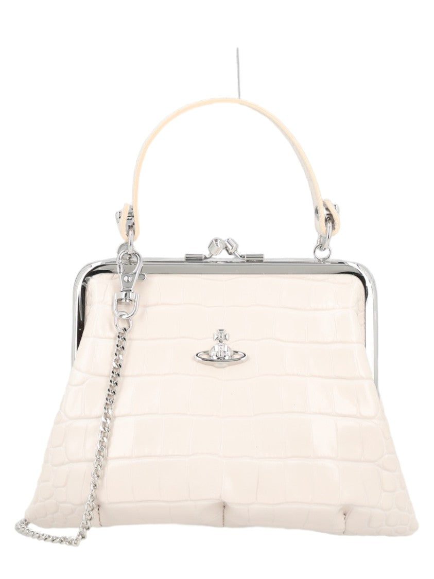 Vivienne Westwood Crocodile-Embossed Structured Handbag With Silver-Tone Frame