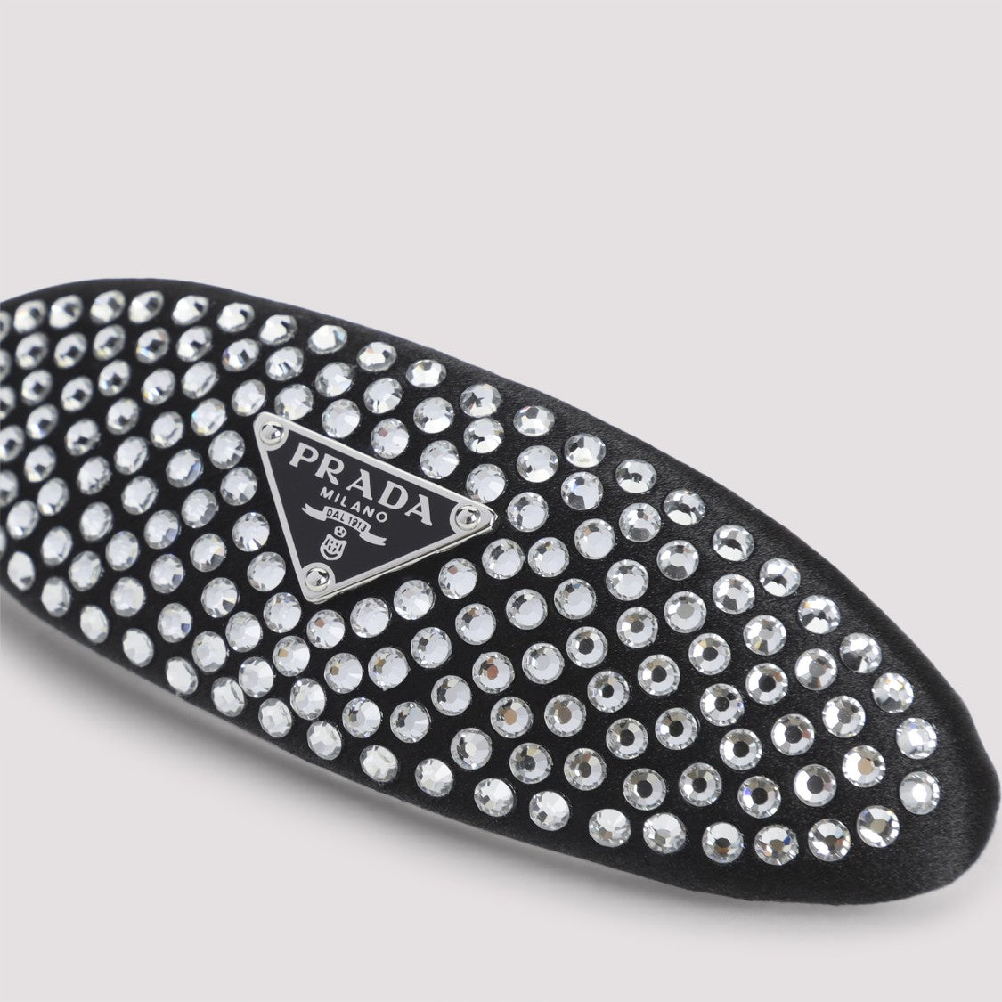 Prada Brass Hair Clip With Triangular Emblem