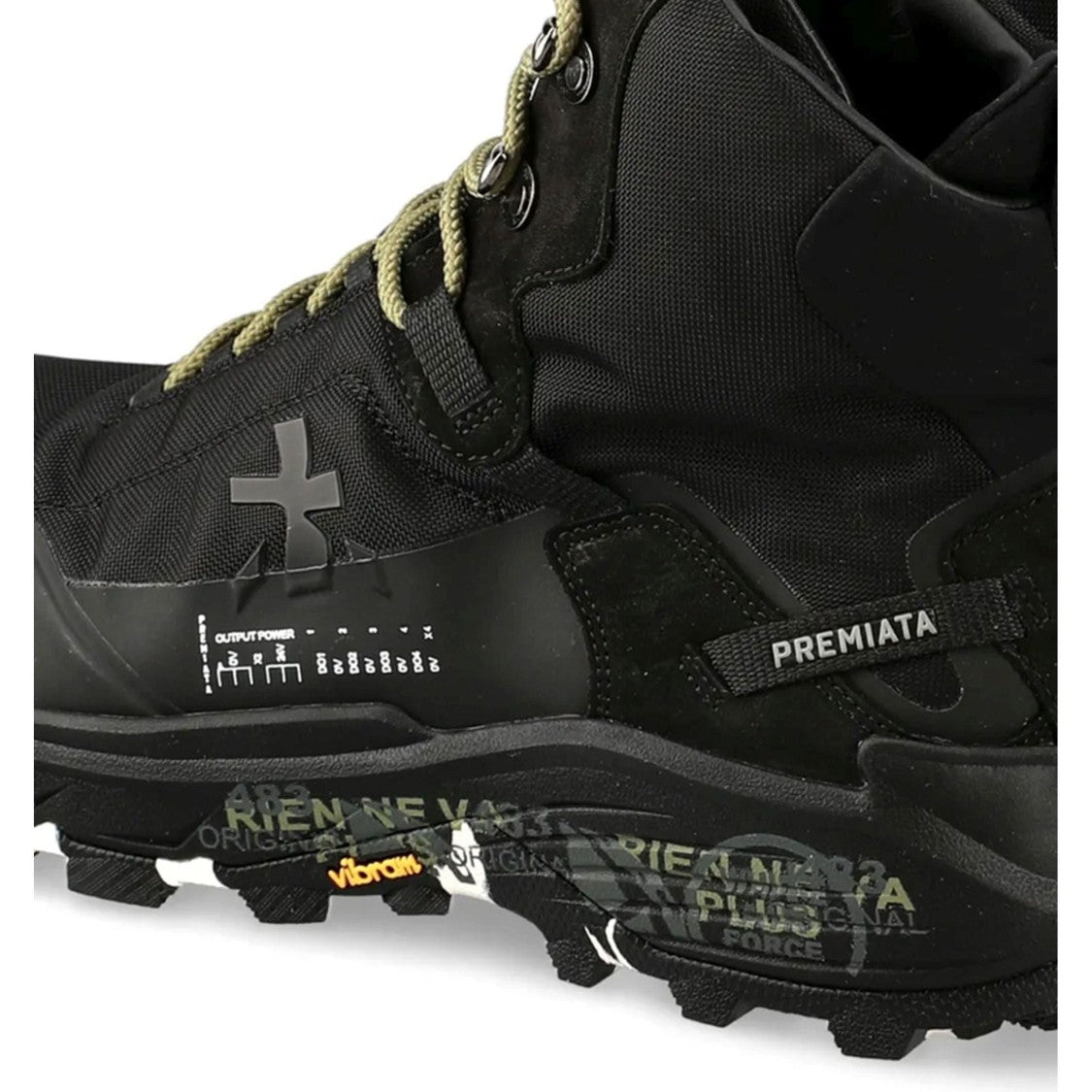 Premiata Black Saint Cro Leather High-Top Sneakers