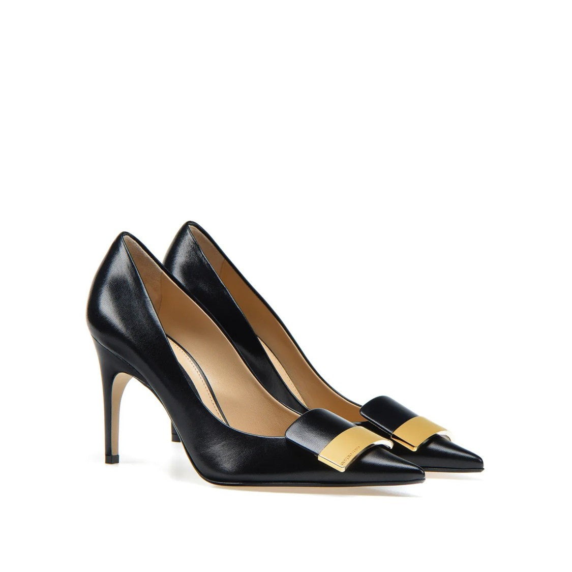 Sergio Rossi Sr1 Leather Pumps With Pointed Toe And Distinctive Design