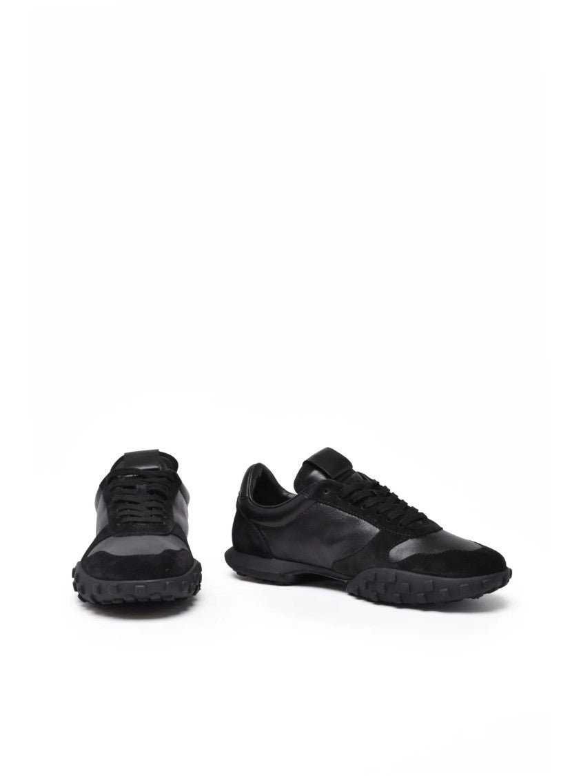 Jil Sander Black Leather Suede Sneakers