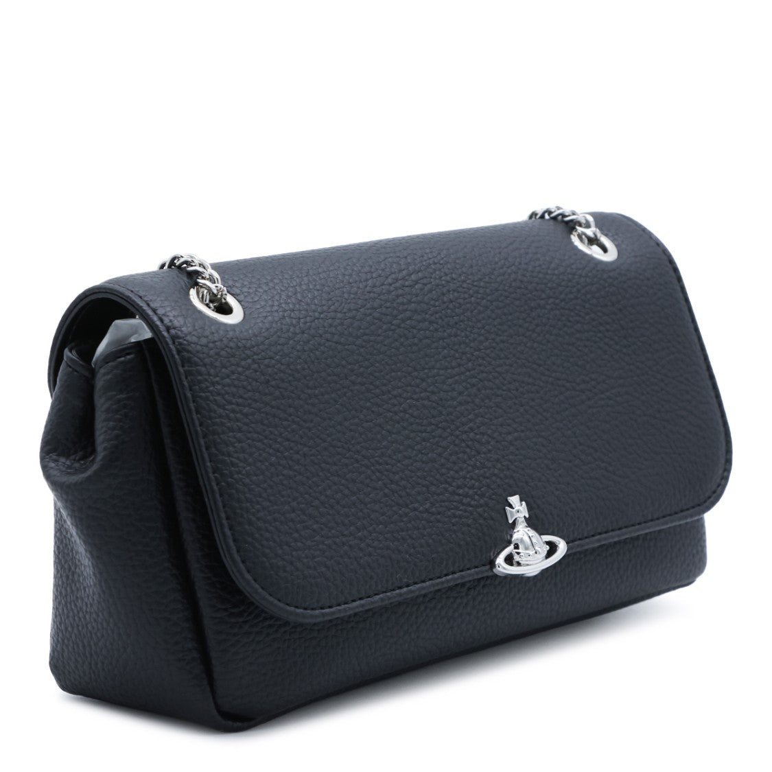Vivienne Westwood Rectangular Textured Bag With Silver Emblem