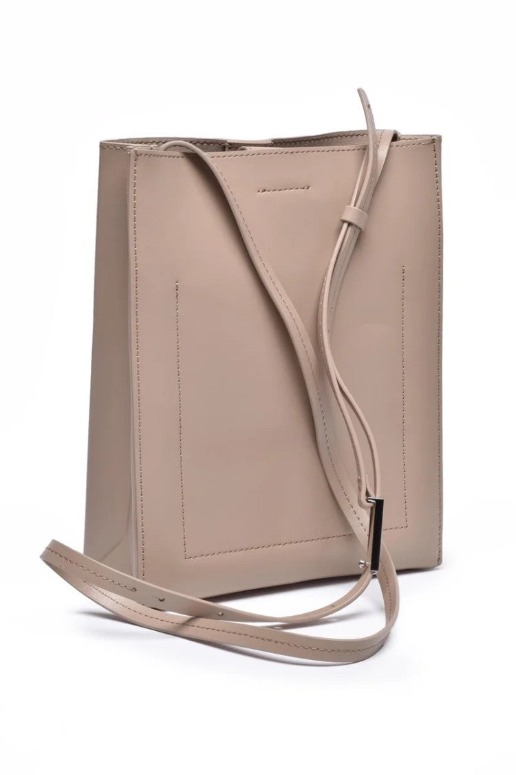 Calvin Klein Leather Crossbody Bag Beige