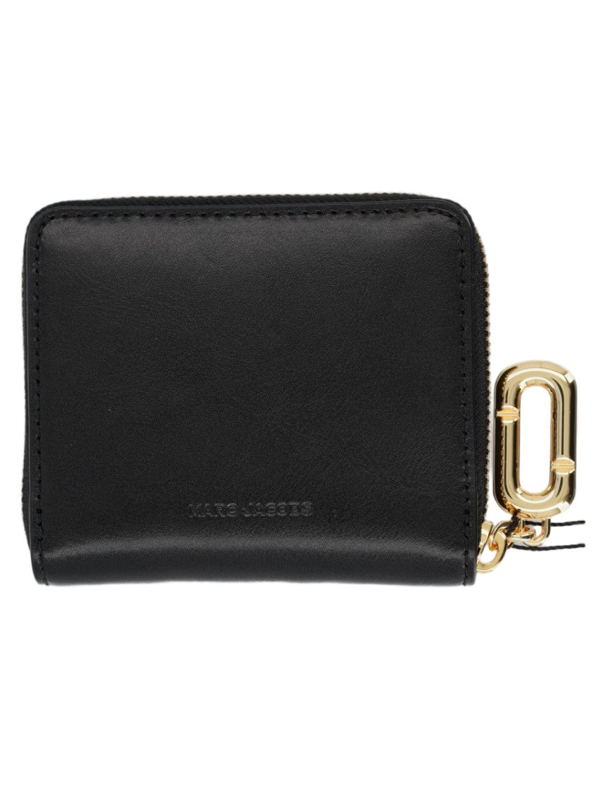 Marc Jacobs Black Gold Hardware Zip-Around Leather Wallet