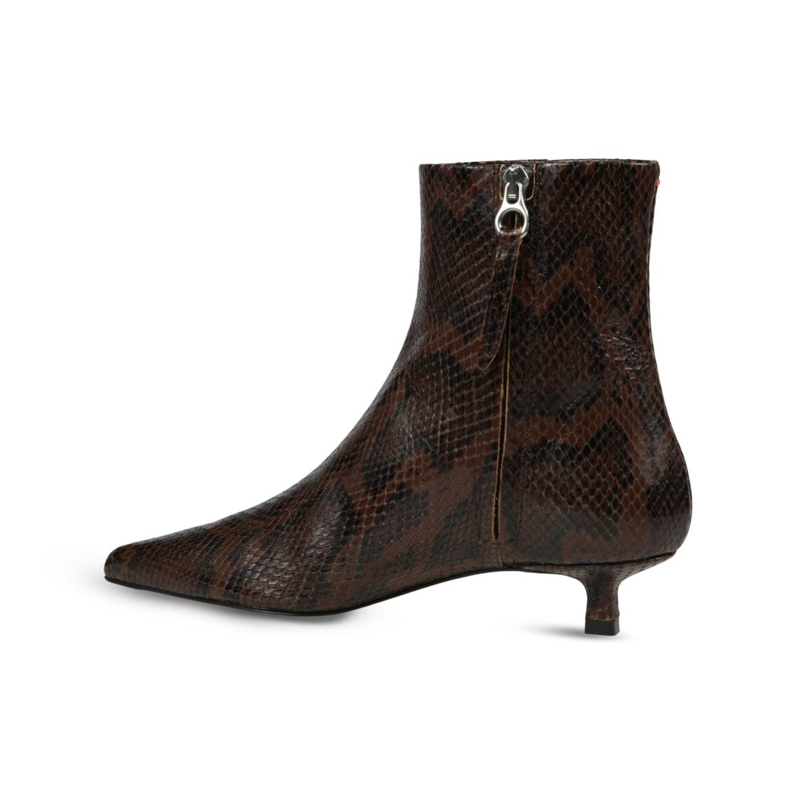 Aeydē Sofie Snake-Print Ankle Boots