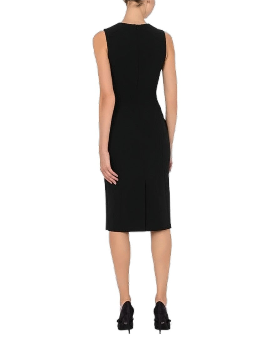 Moschino Black Stretch Crepe Sheath Dress