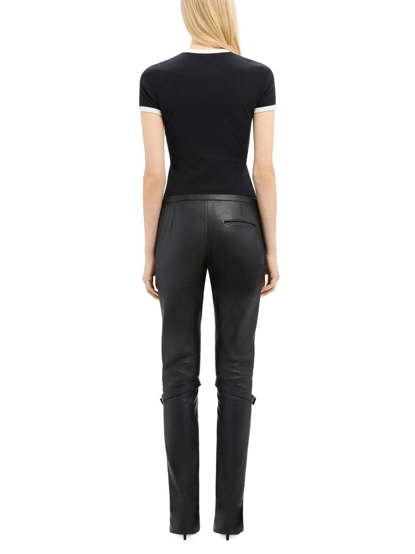 Courrèges Contrasting Trim Black T-Shirt With Classic Silhouette