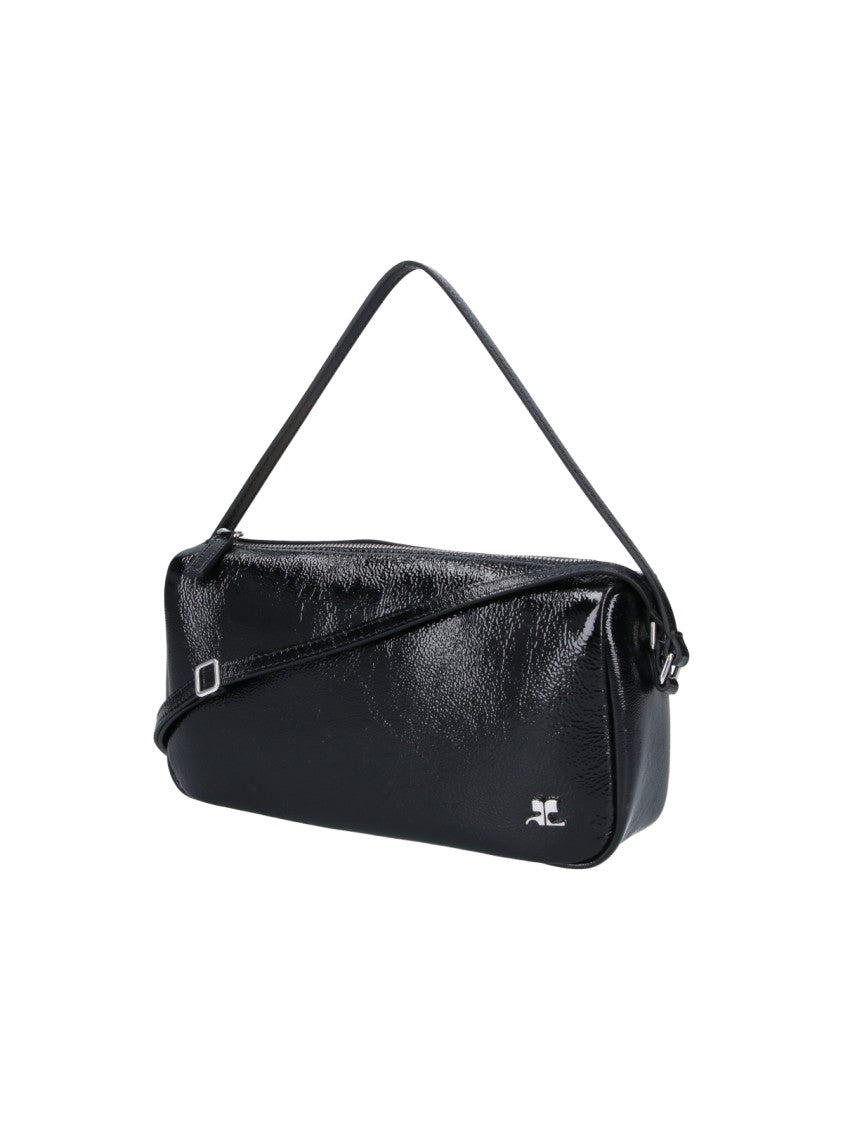 Courrèges Black Three Sixty Nubuck Shoulder Bag