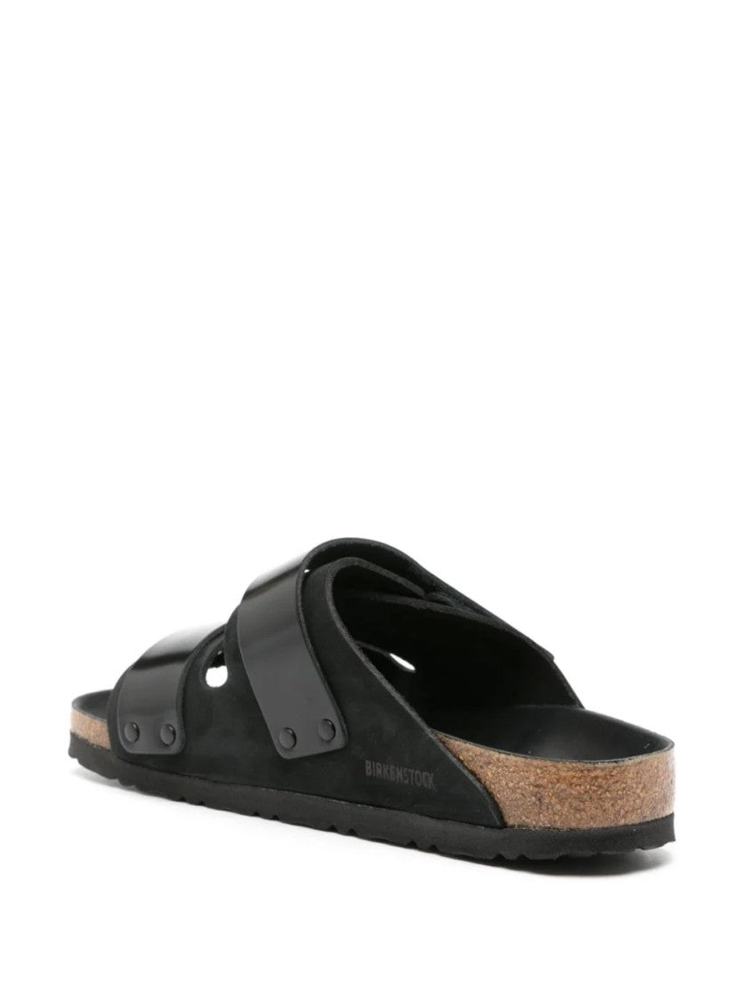 Birkenstock Uji Black Slides With Iconic Footbed