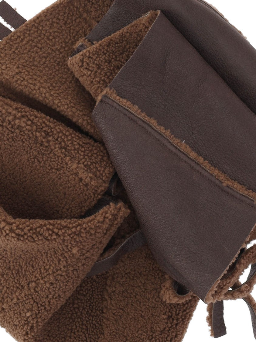 Our Legacy Legacy Lamb Shearling Scarf, Brown, Fringe On Hem