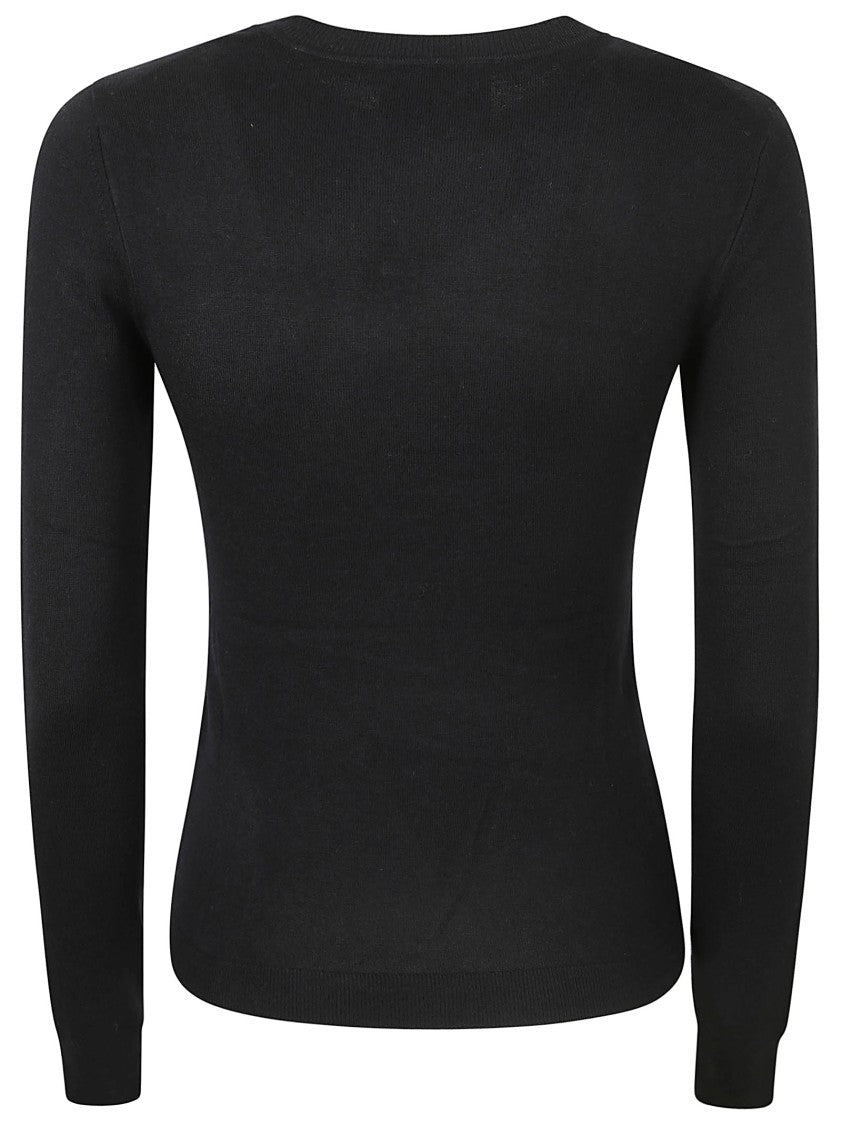 Isabel Marant Fitted Black Sweater With Silver Zipper Detail