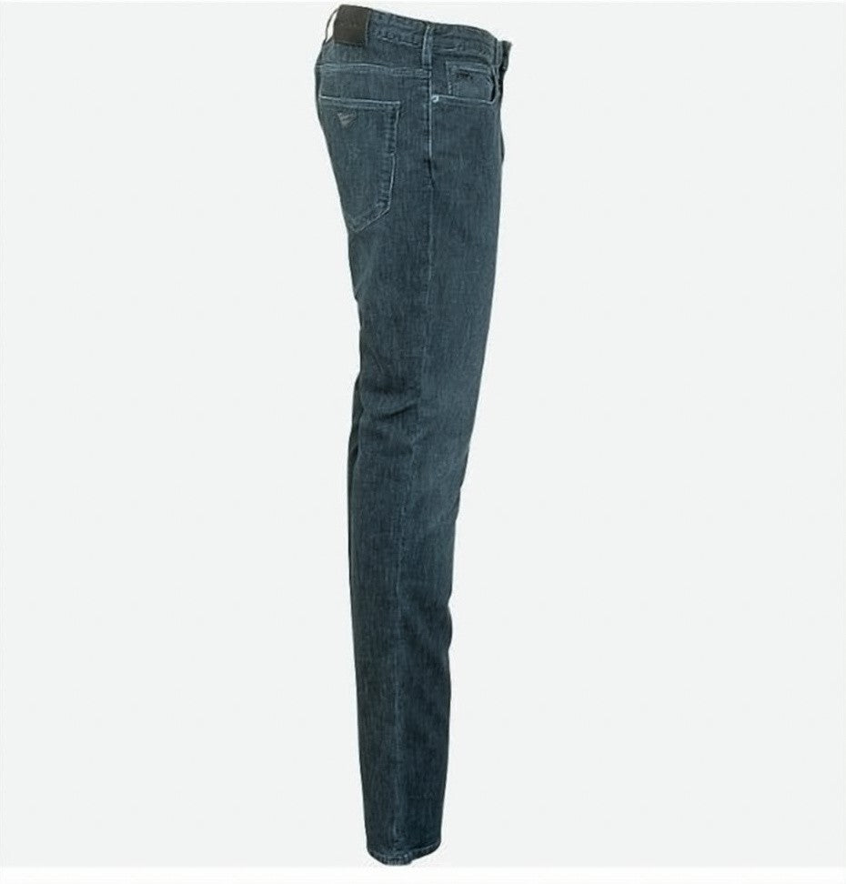 Emporio Armani Blue Mid Rise 5 Pocket Jeans