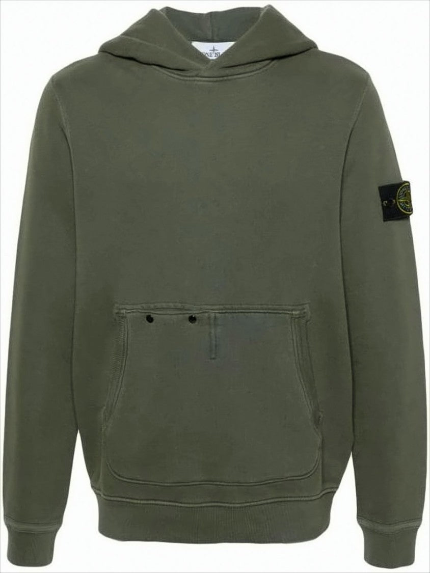 Stone Island Relaxed Fit Olive Green Hoodie