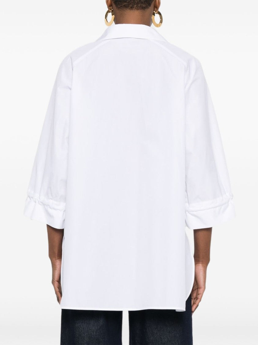 Max Mara Boxy White Jacket With Deep V-Neckline
