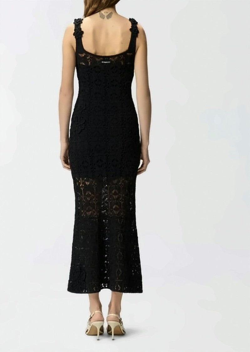 Pinko Juncus Crochet Flower Maxi Dress