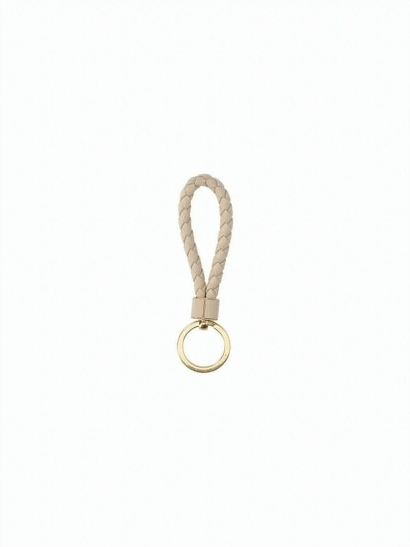 Bottega Veneta Braided Lamb Leather Keyring With Polished Gold Hardware