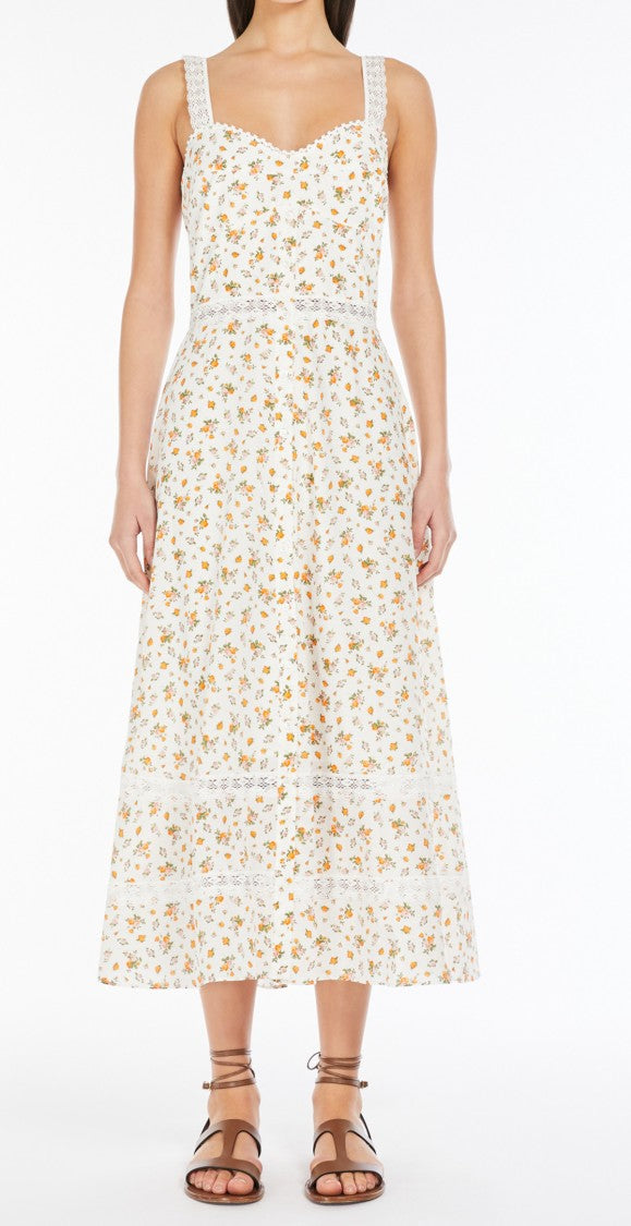 Max Mara Midi Dress With Lace-Trimmed Straps