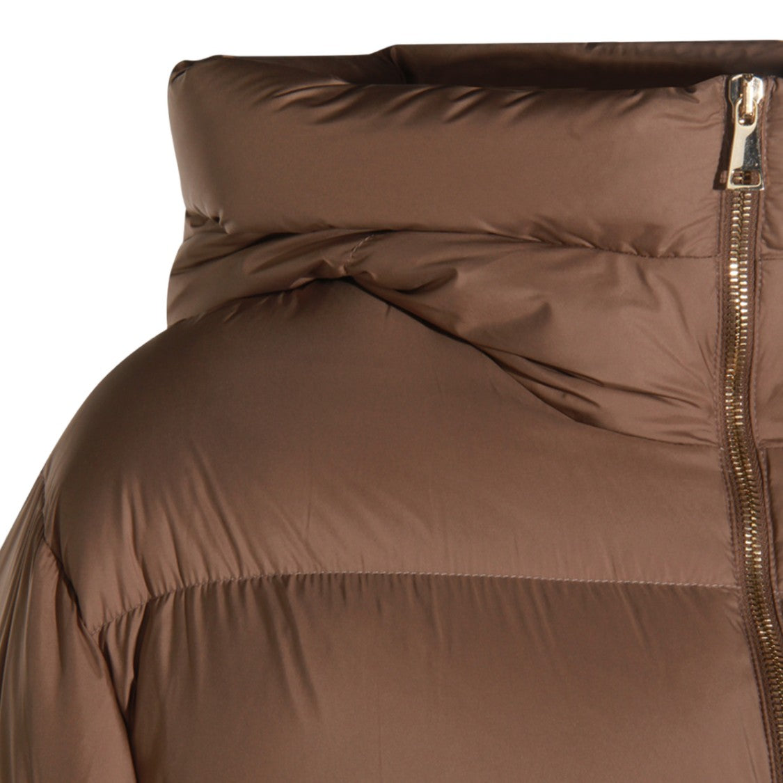 Fabiana Filippi Long Padded Down Coat With Horizontal Quilting