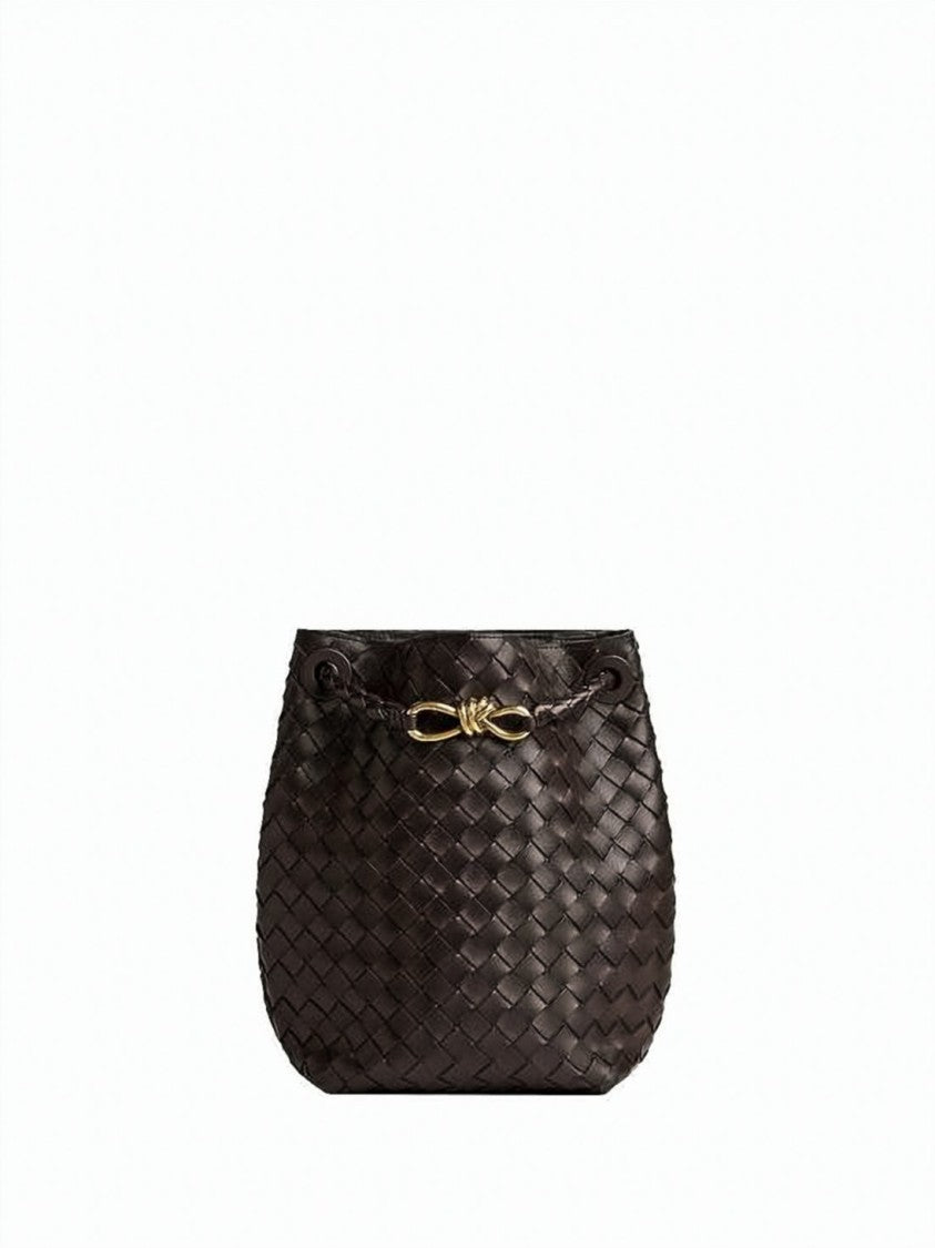 Bottega Veneta Brown Woven Lambskin Braided Shoulder Bag