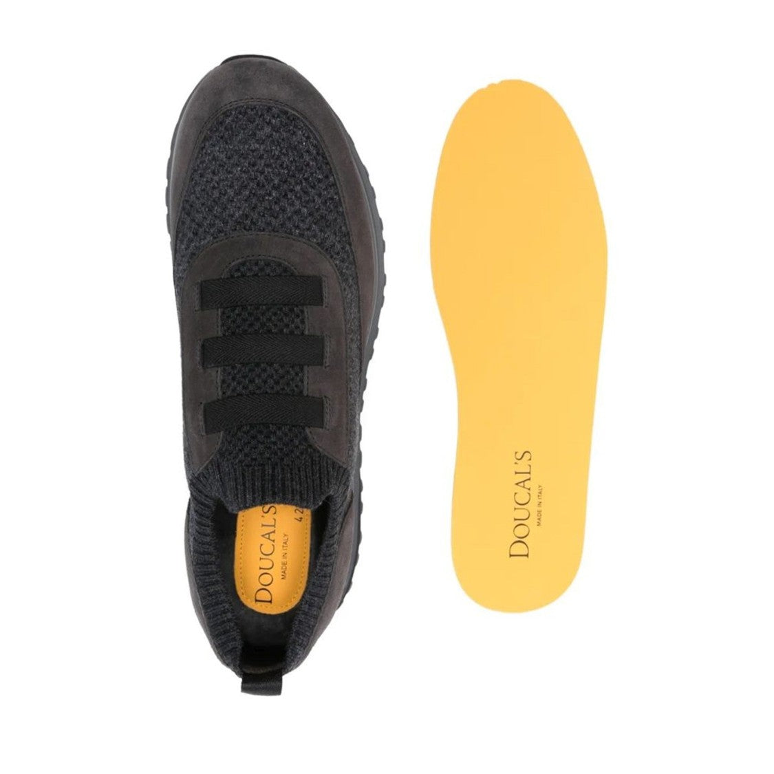 Doucal's Brown Unique Texture Rugged Sole Leather Sneakers