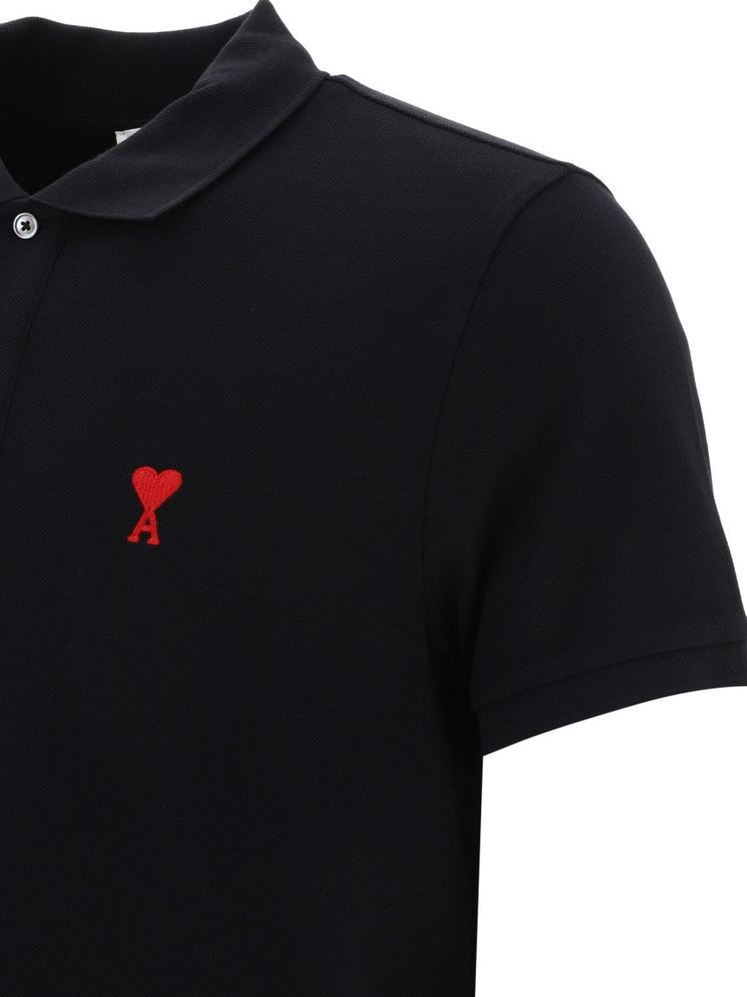 Ami Paris Short-Sleeved Polo Shirt With Iconic Heart Detail