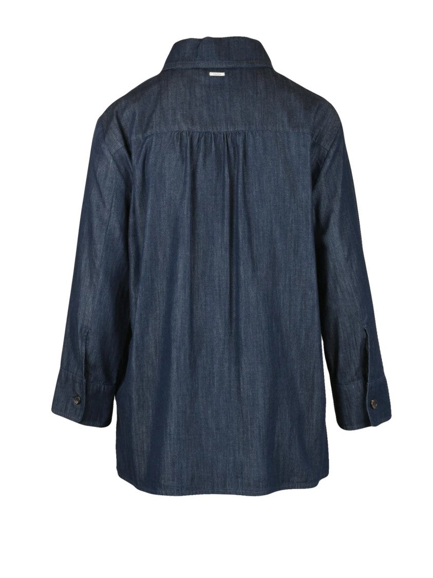 Max Mara Relaxed-Fit Cotton Ellen Shirt With Concealed Button Placket