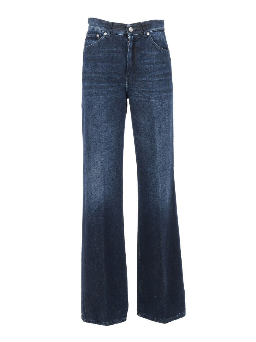 Dondup High-Waisted Wide-Leg Denim Jeans