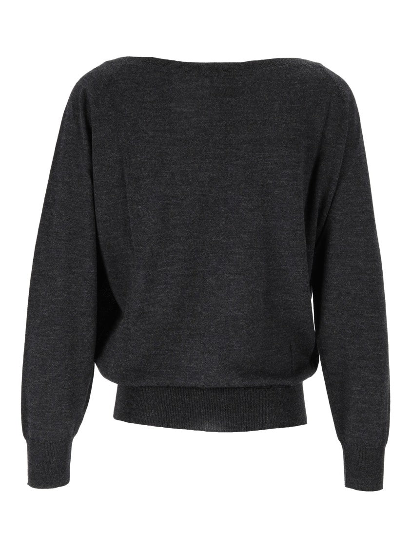Mc2 Saint Barth Naty Charcoal Merino Wool Sweater