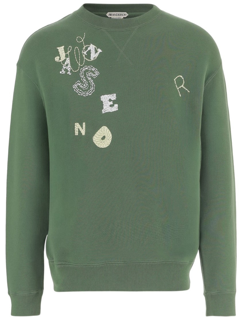 J. W. Anderson Cotton Long-Sleeve Sweatshirt With Contrast Logo Embroidery