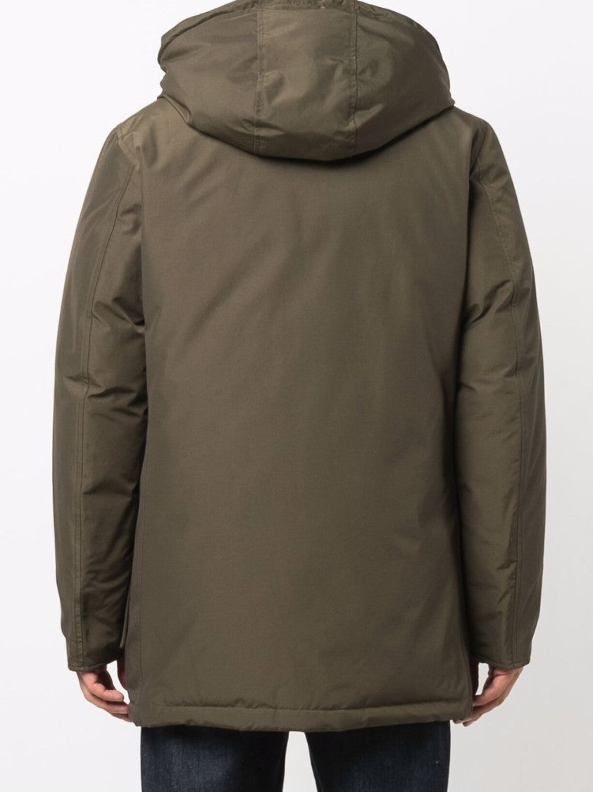 Woolrich Deep Green Cotton-Blend Padded Parka
