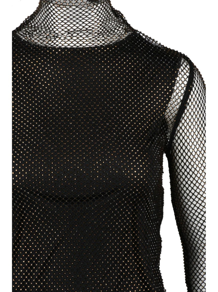Sportmax Black Polyester-Blend Stretch Blouse
