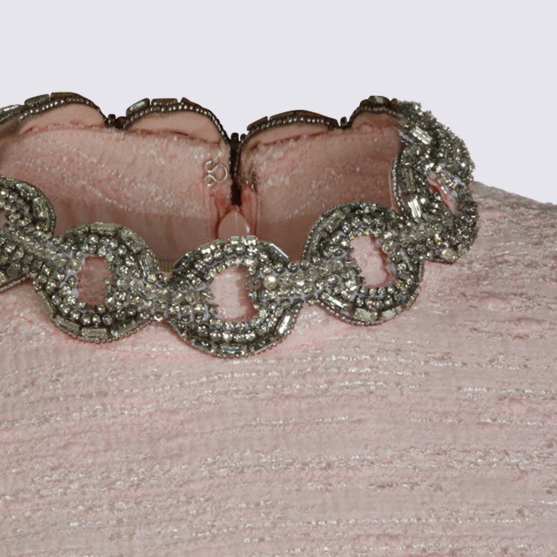 Valentino Textured Mini Dress With Embellished Neckline