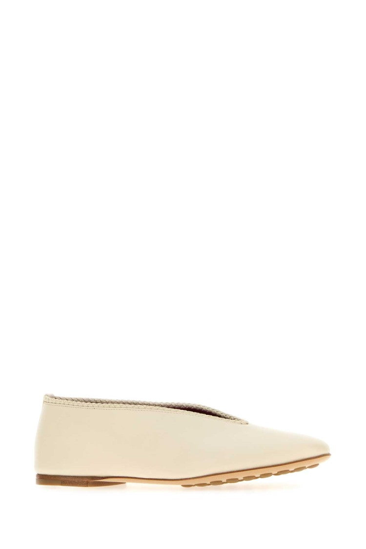 Bottega Veneta Ivory Nappa Leather Rosa Ballerinas