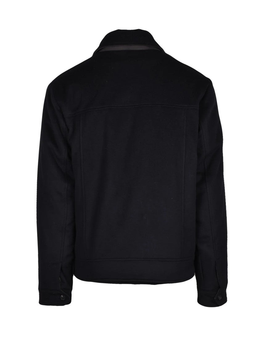 Borgo Pellai Zip Quilted Wool Blend Jacket With Functional Pockets