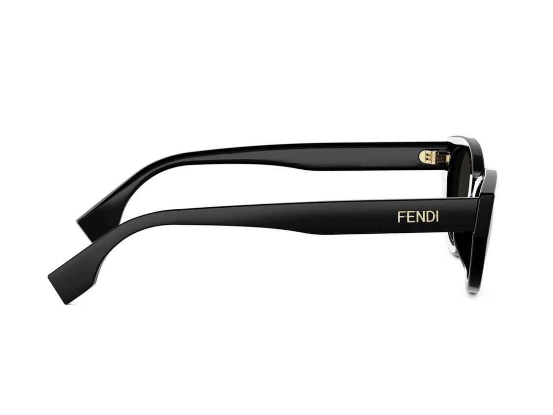 Fendi Fe40209i Cat-Eye Glossy Black Acetate Sunglasses