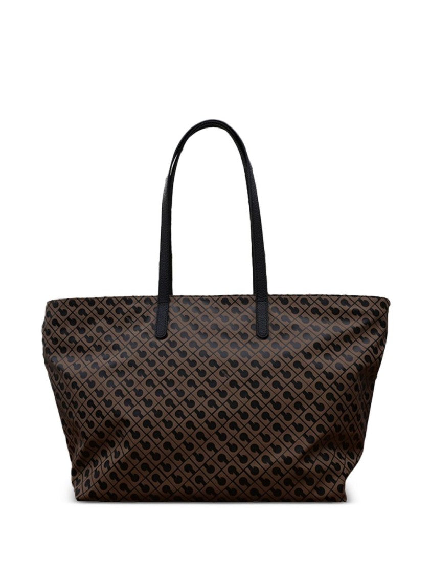 Gherardini Beige Shopper Bag With Geometric Pattern