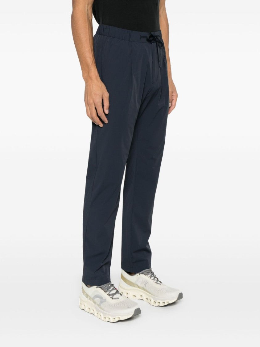 Herno Navy Blue Trousers With Straight-Leg Silhouette
