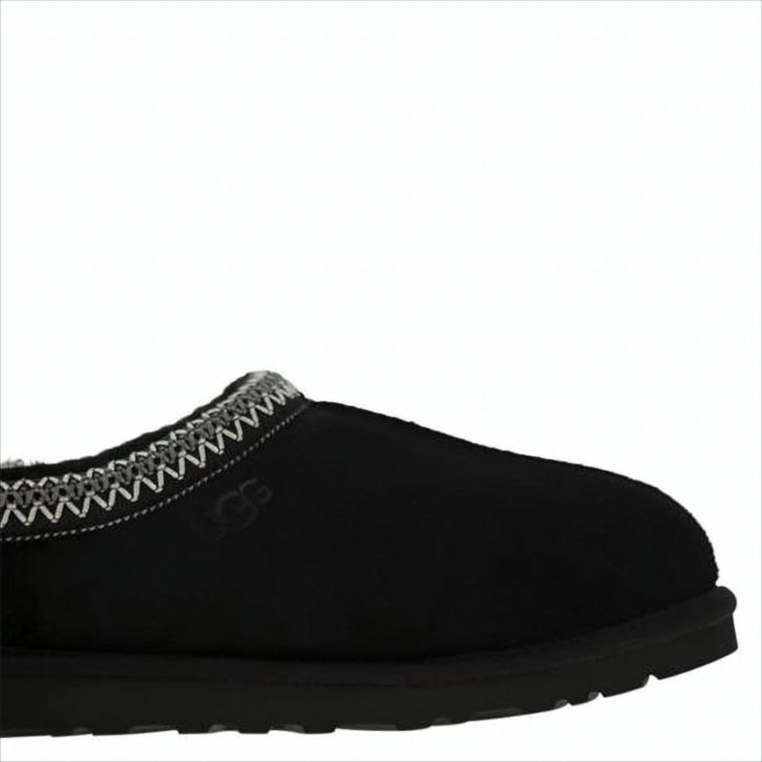 Ugg Black Suede Slip-On Sneakers With Zigzag Stitch Detail