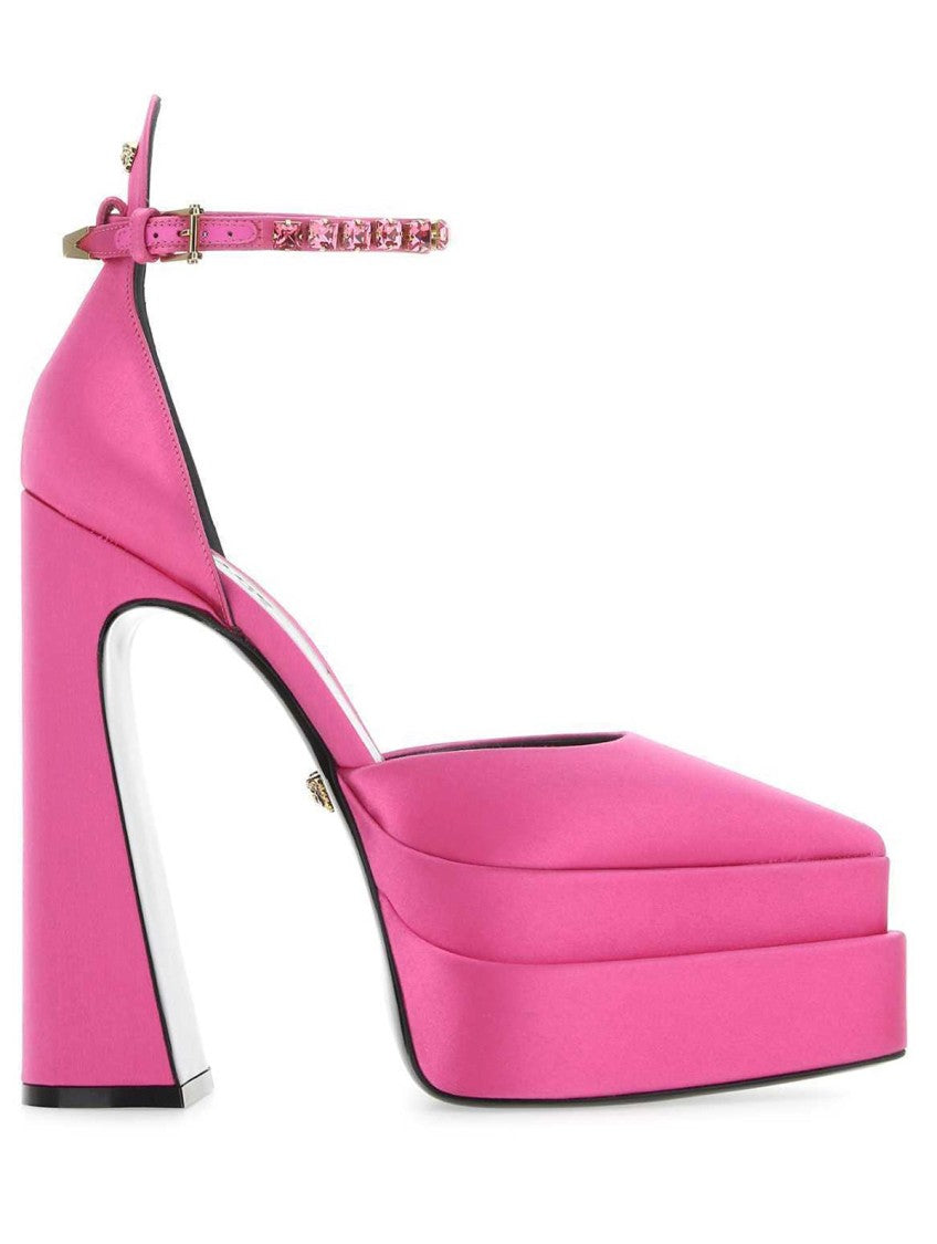 Versace Pink Silk Satin Pumps