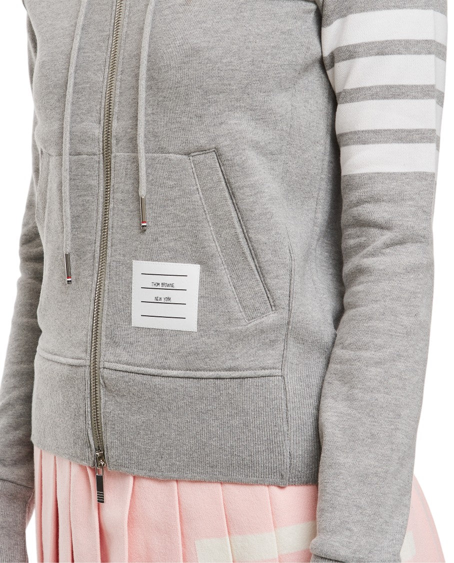 Thom Browne Light Grey Classic Loopback 4-Bar Hoodie