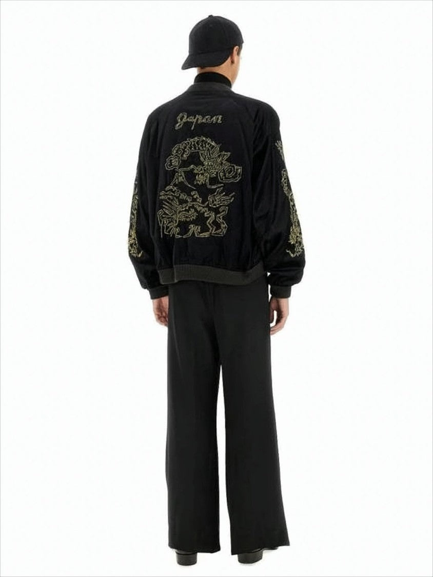 Sasquatchfabrix Sasquatchfabrix Embroidered Black Bomber Jacket