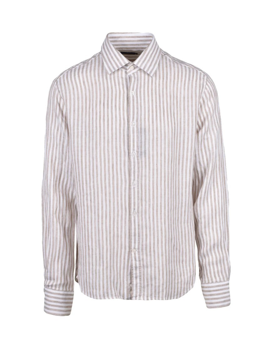 Paul & Shark White Beige Linen Shirt
