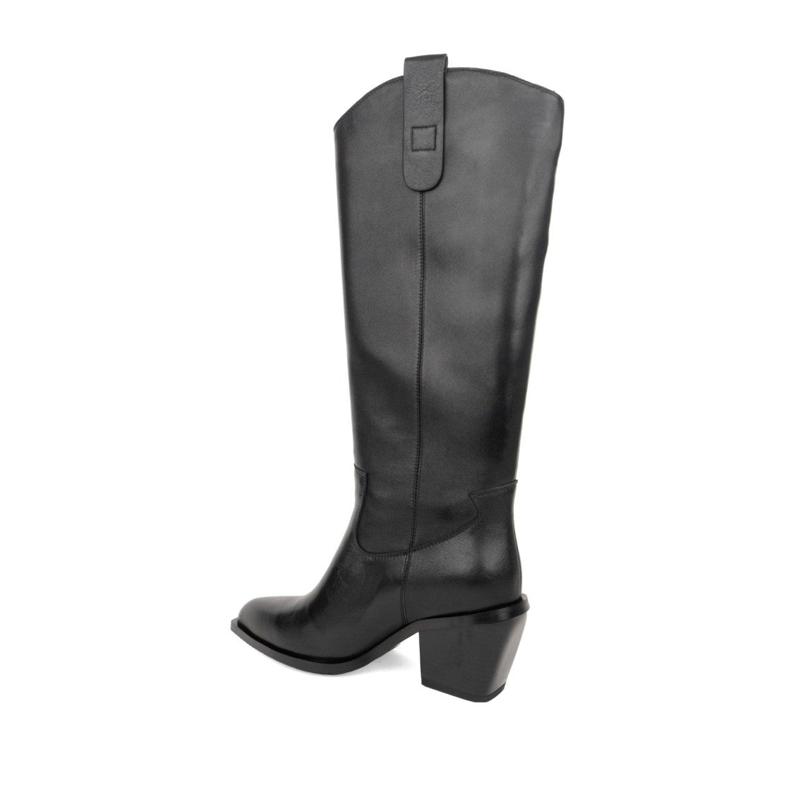 Linda Baumann Black Pointed Toe Sturdy Block Heel Low Boots