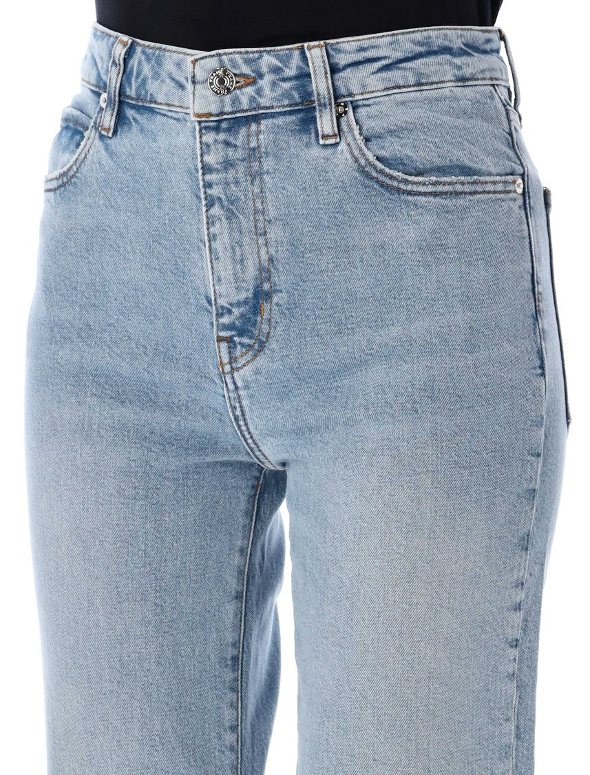 Frame High-Waisted Light Blue Straight-Leg Jeans