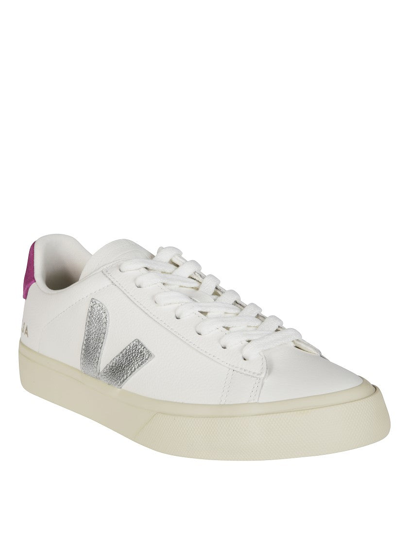 Veja Low-Top Sneakers With Textured Silver Logo