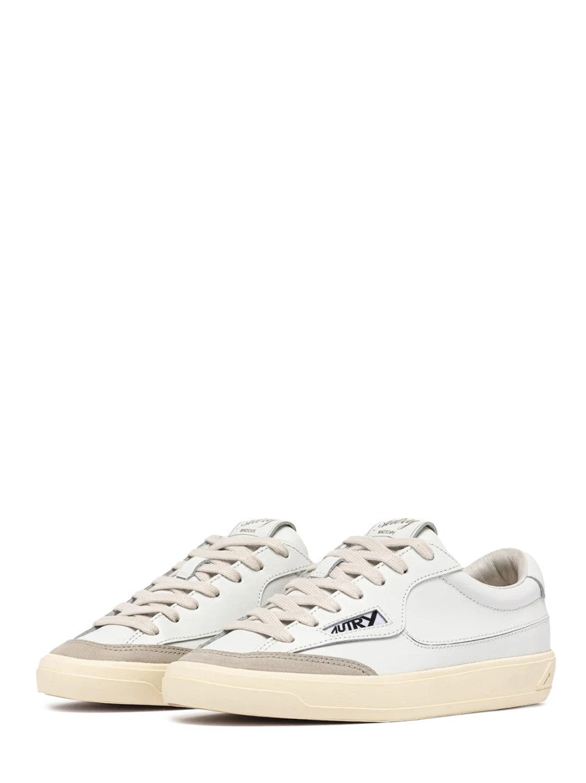Autry White Windscape Low-Top Suede Accent Sneakers