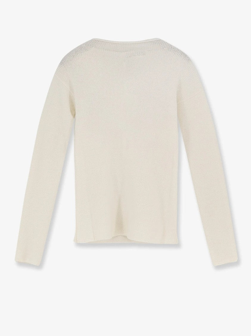 Christian Dior White Pullover Light Knit Stripe Sweater