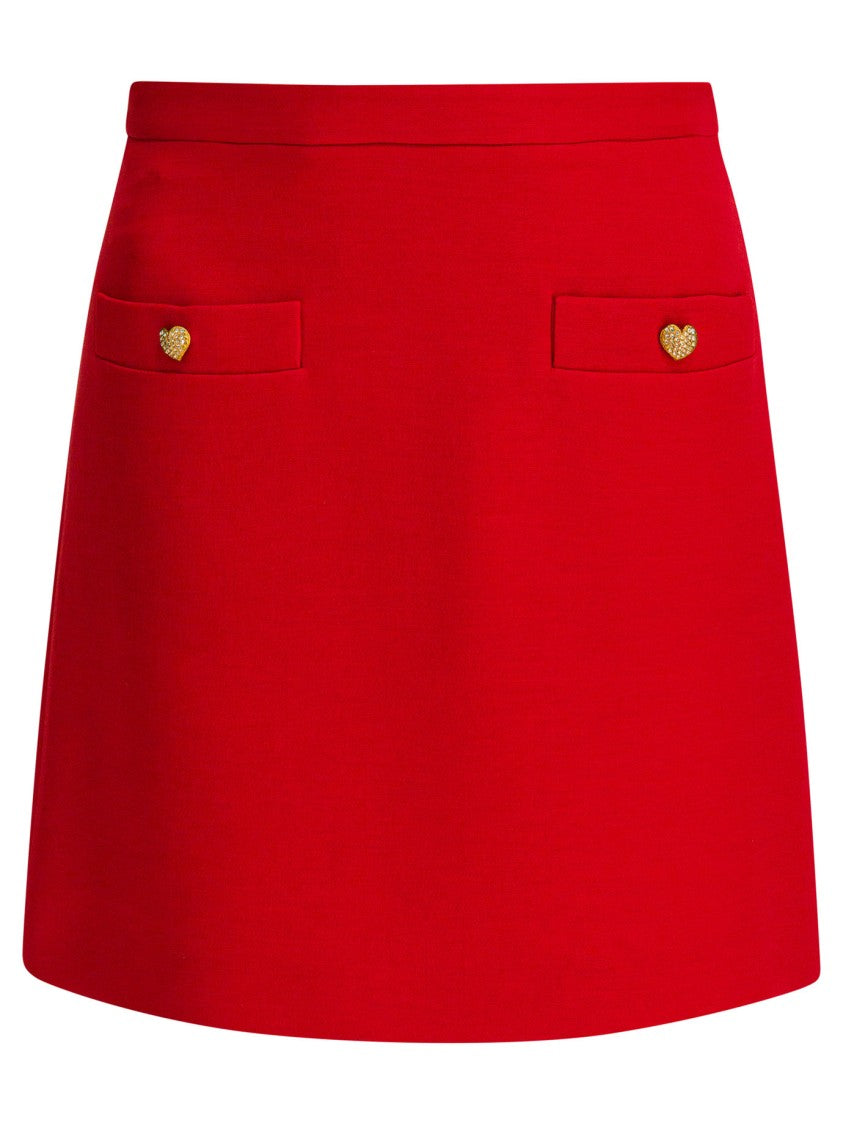 Valentino Red Mini Skirt With Structured Silhouette